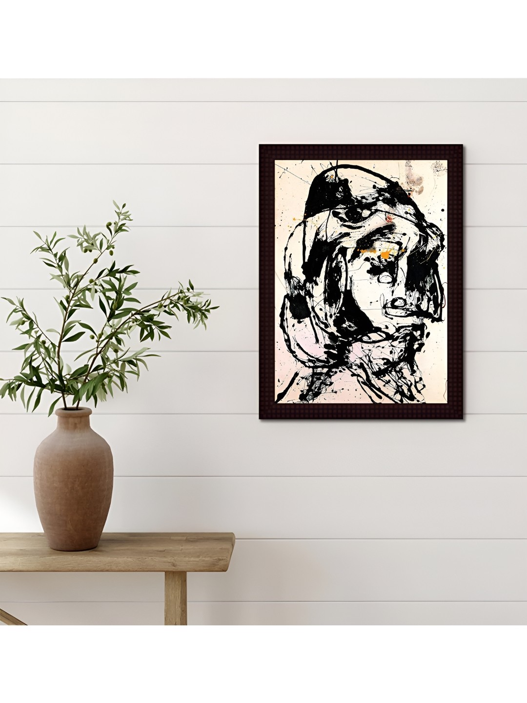 

Tamatina Beige & Black Jackson Pollock Art Abstract Canvas Wall Art