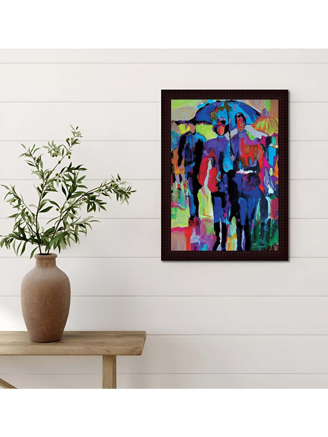 

Tamatina Blue & Green Abstract Cotton Canvas Wall Art