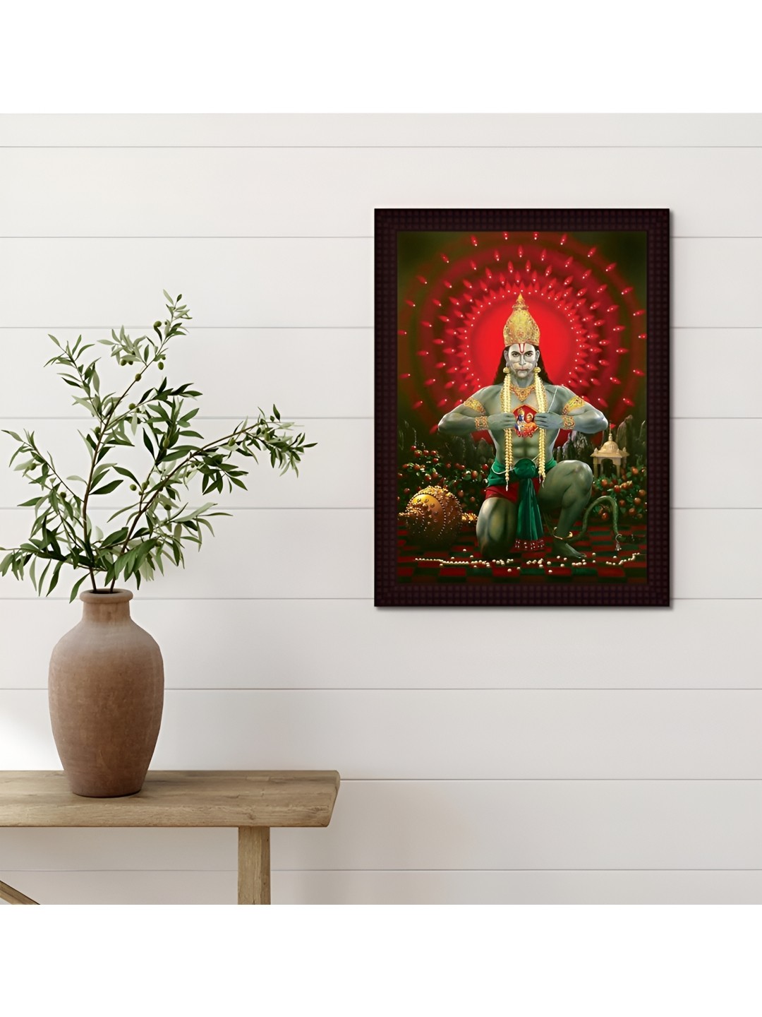 

Tamatina Red & Green Lord Hanuman Cotton Canvas Wall Art