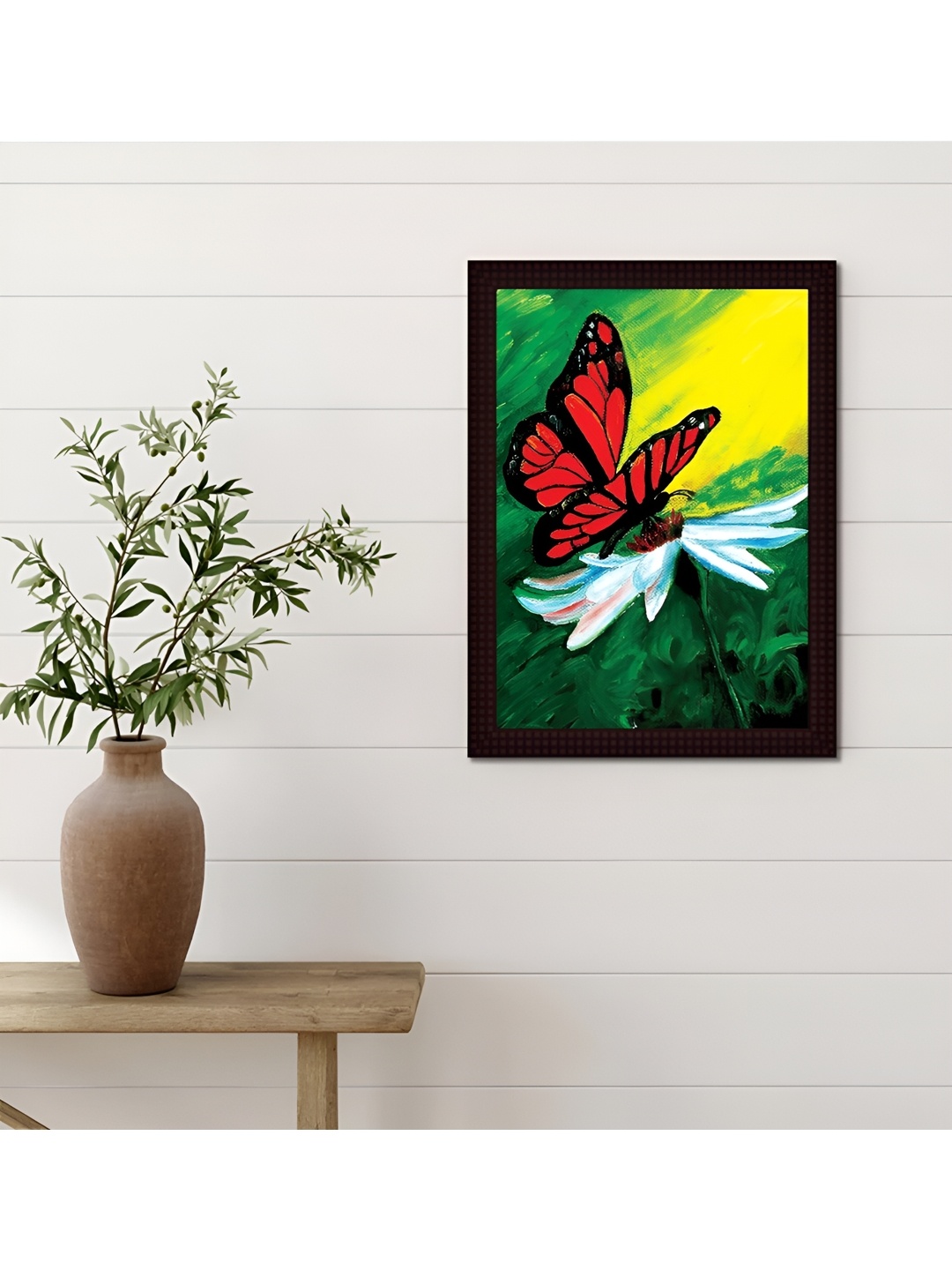 

Tamatina Green & Yellow Butterfly Cotton Canvas Wall Art