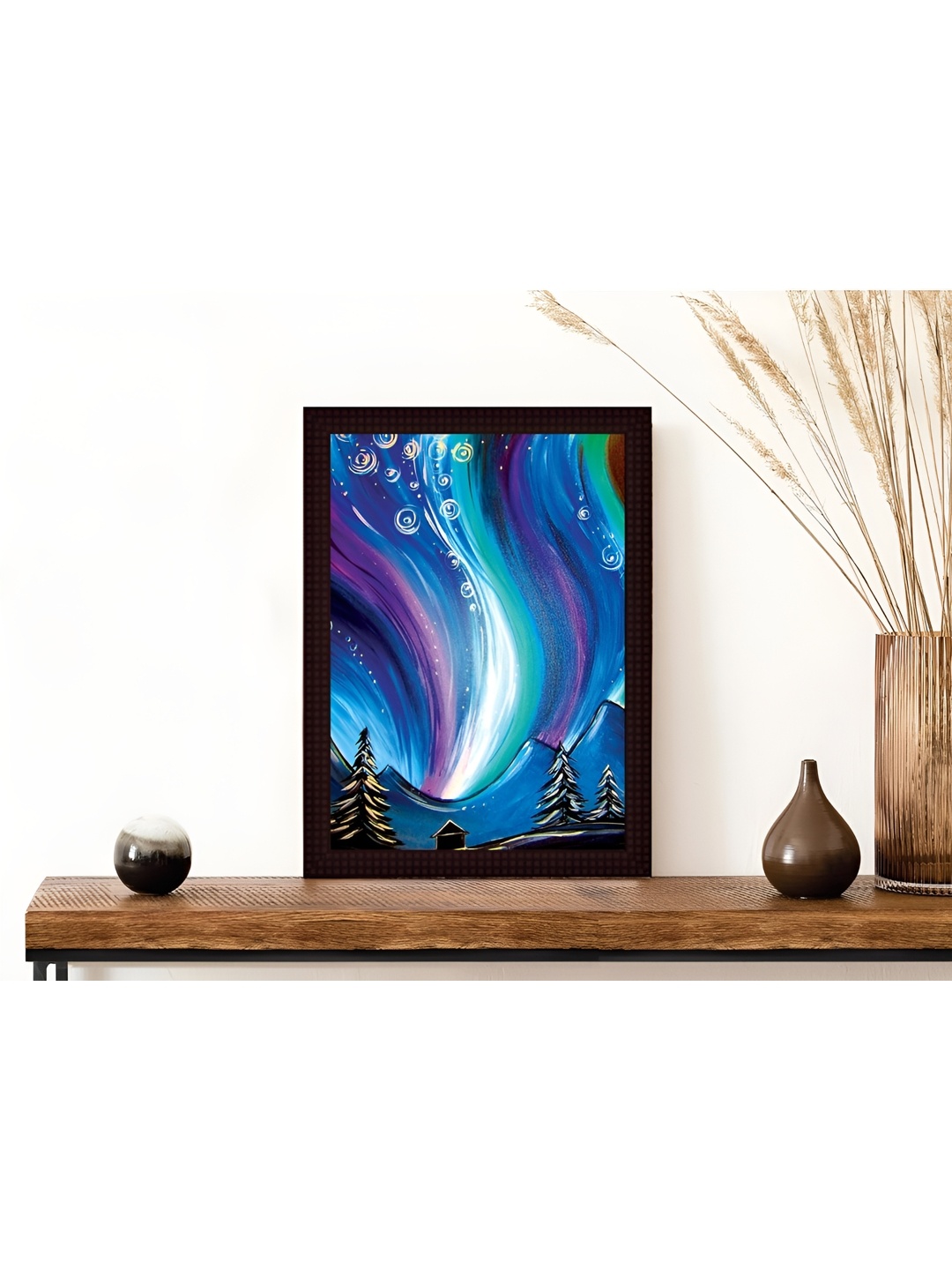 

Tamatina Blue & White Canvas Framed Wall Painting