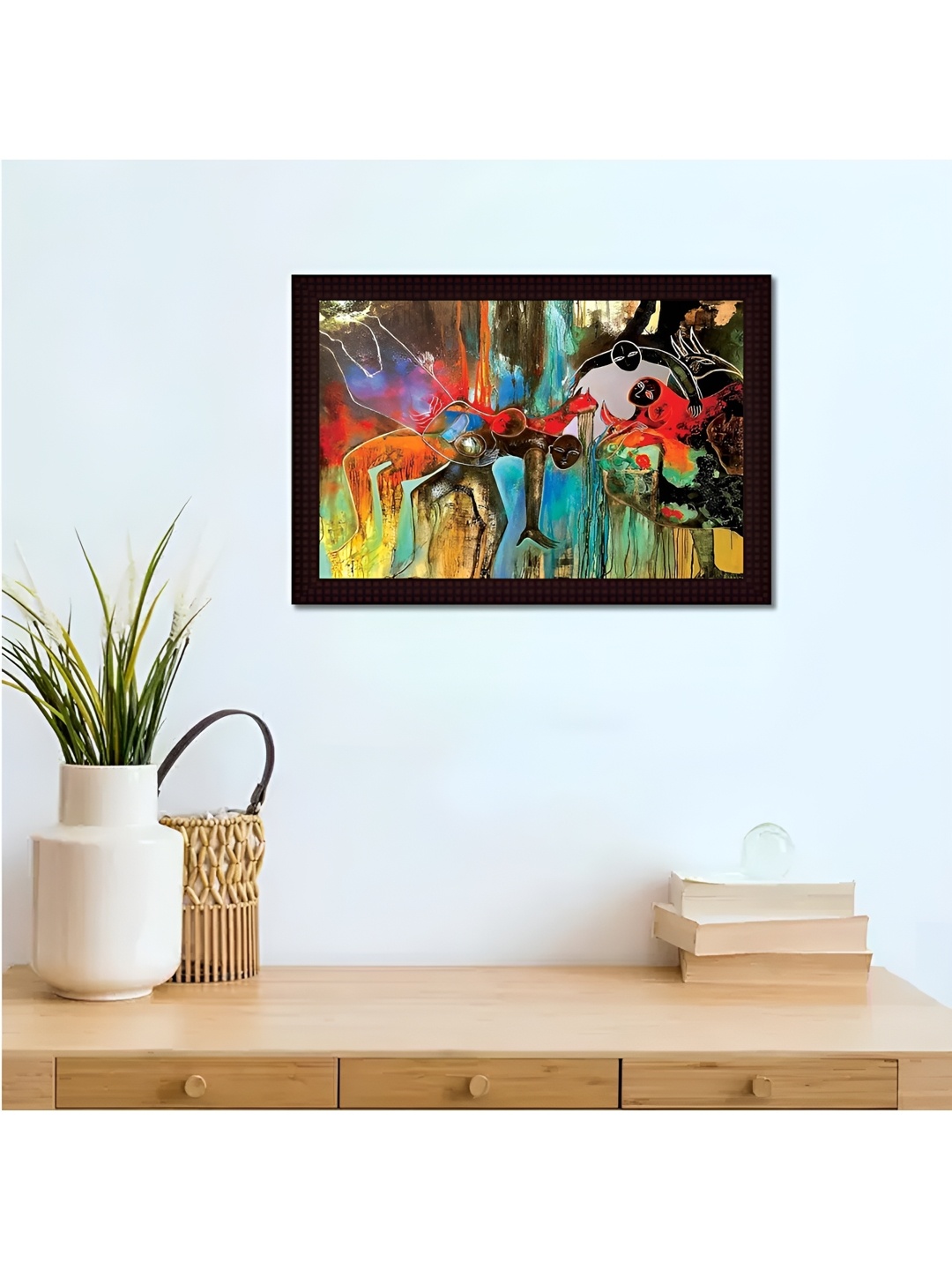 

Tamatina Blue & Yellow Abstract Cotton Canvas Wall Art