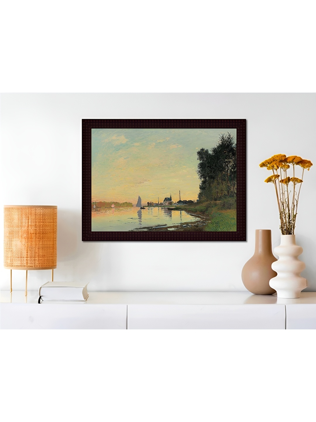 

Tamatina Green & Yellow Printed Cotton Wall Art