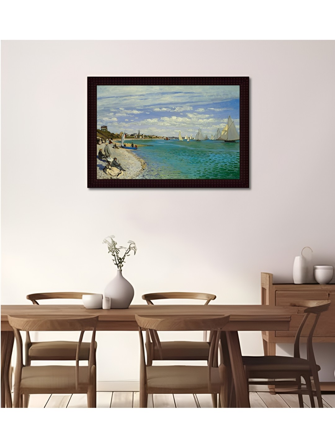 

Tamatina Blue & White Regatta at Sainte-Adresses Wooden Abstract Paintings Wall Art