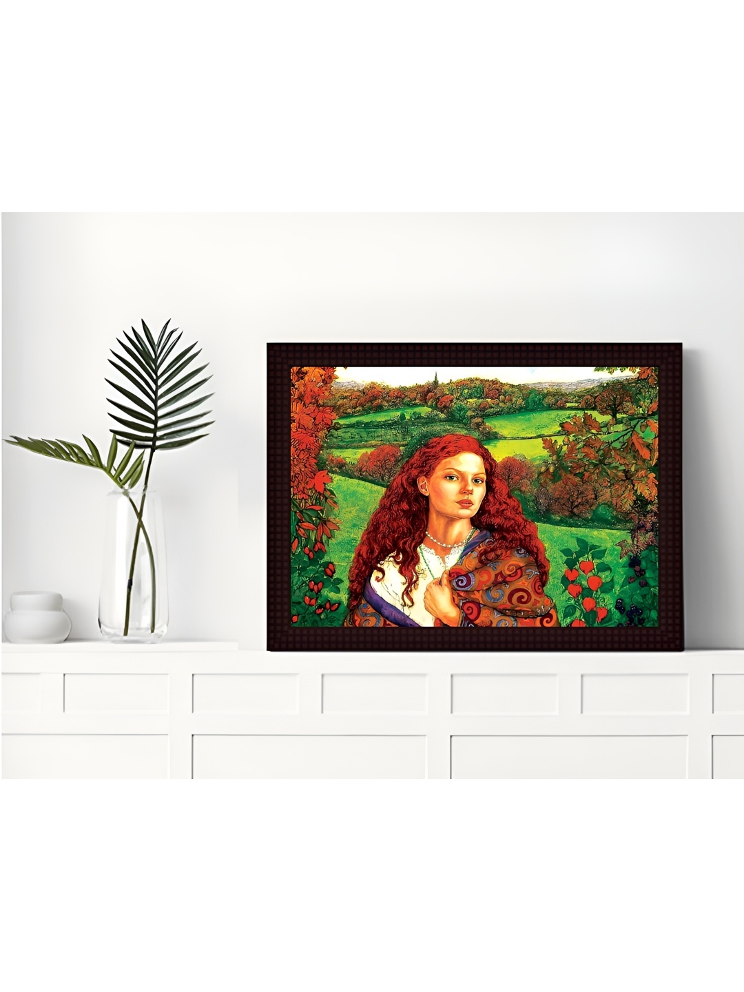 Tamatina Brown & Red Wooden Frame Canvas Wall Art