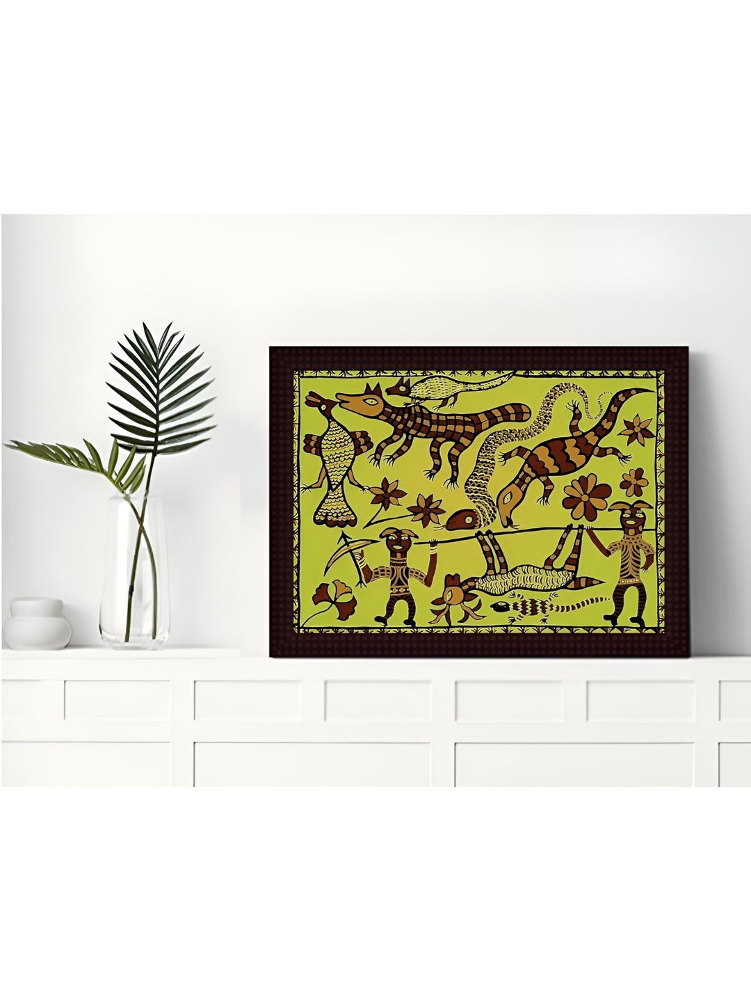 

Tamatina Green & Maroon The Men On Hunt Canvas Wall Art