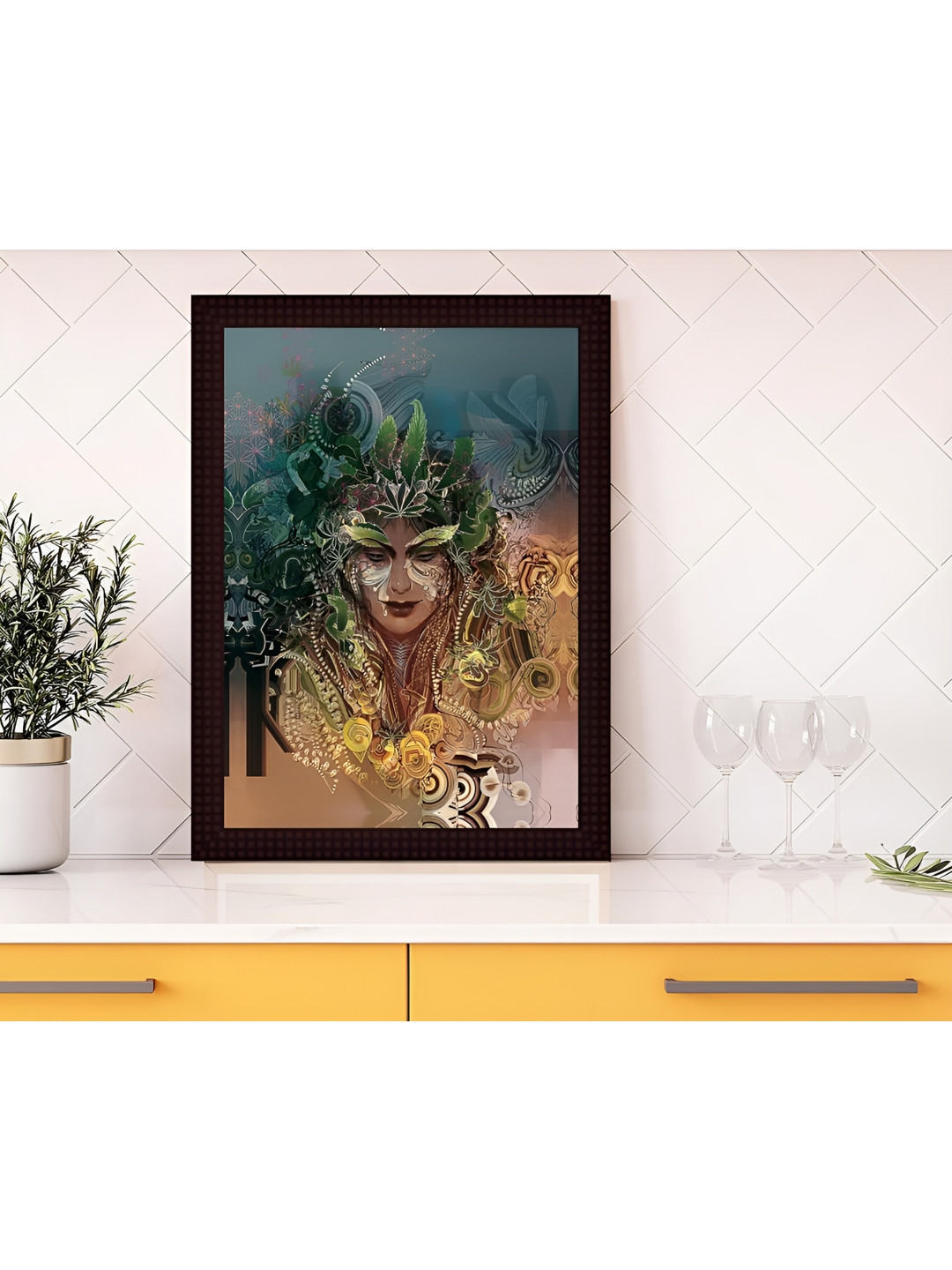 

Tamatina Brown & Green Canvas Framed Wall Painting