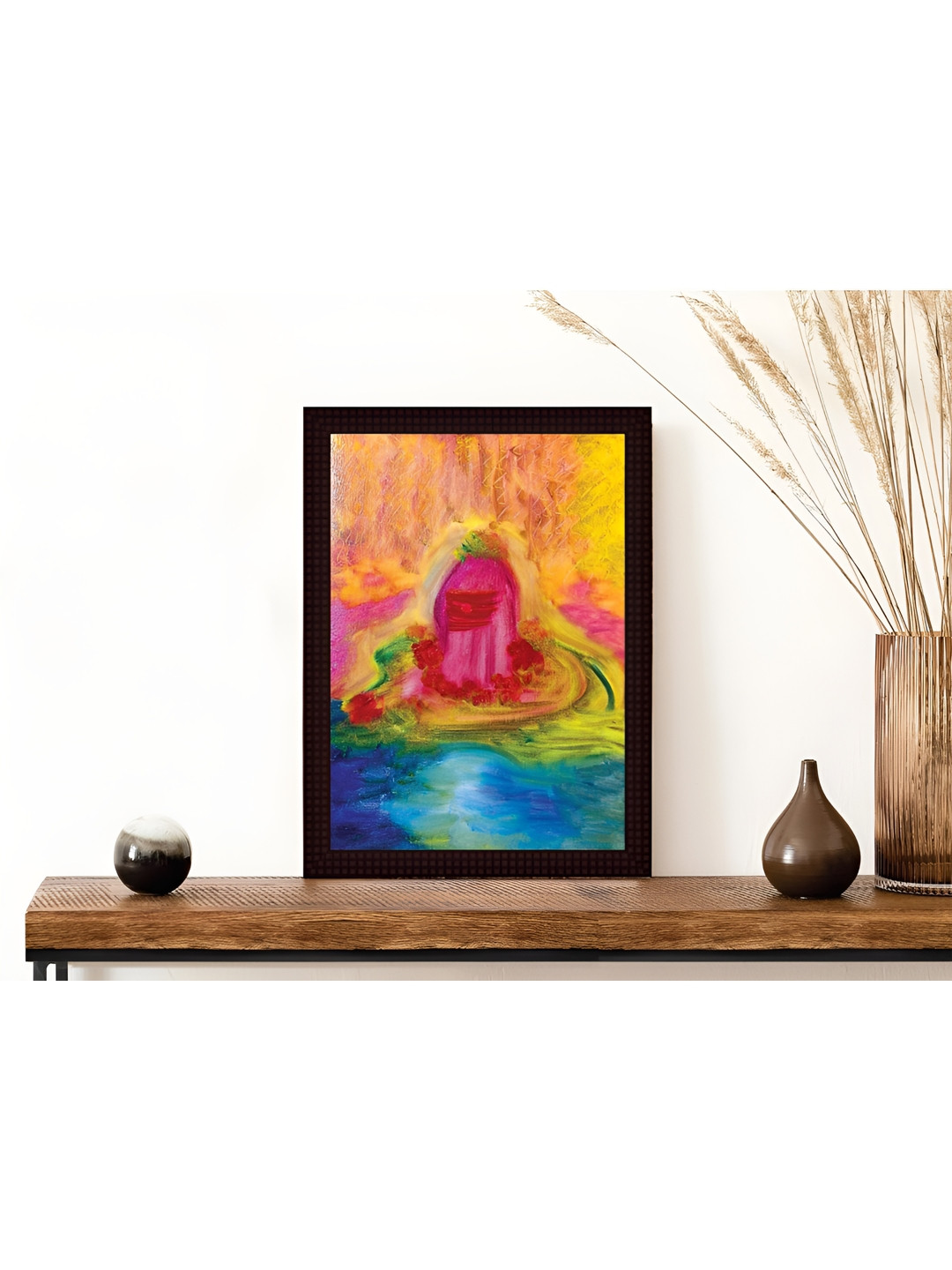 

Tamatina Blue & Peach Shankara One Who Has A Trident Canvas Wall Art