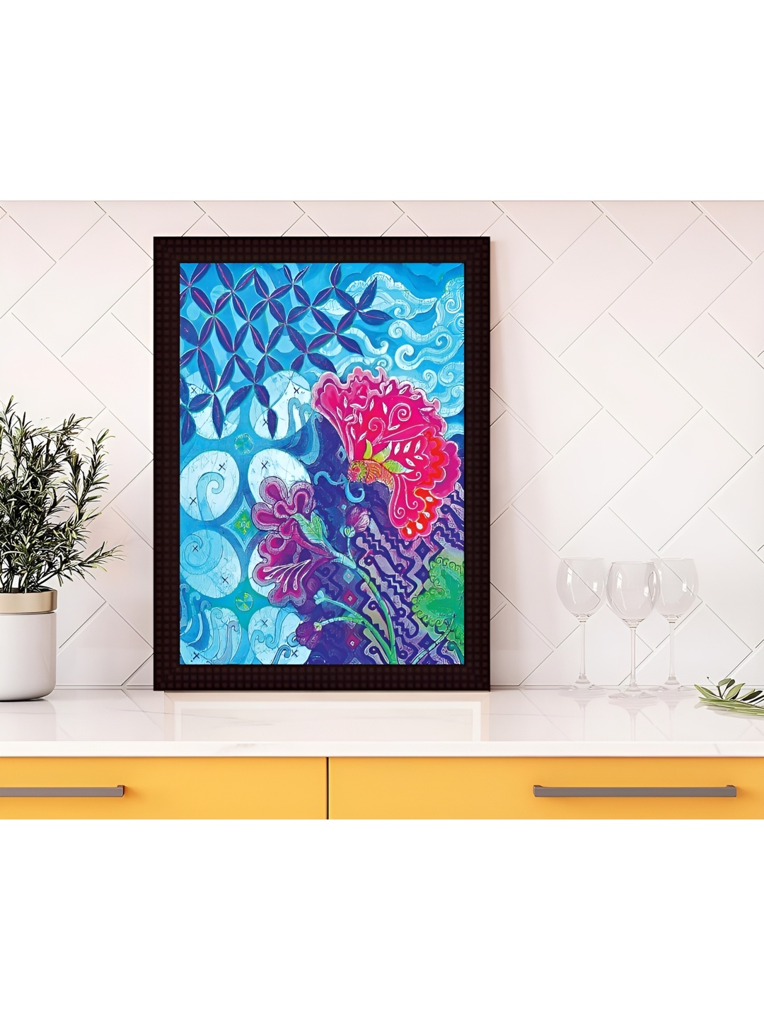 

Tamatina Blue & Pink Abstract Pink Flower Canvas Wall Art