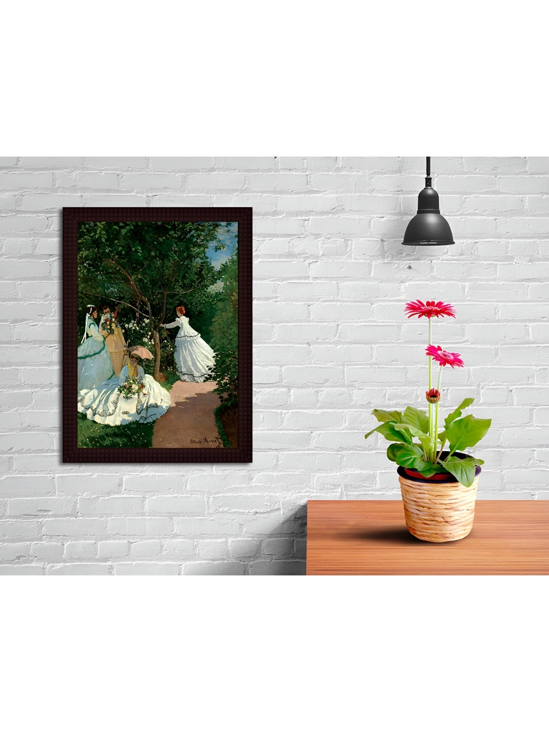 

Tamatina White & Green Canvas Framed Wall Painting