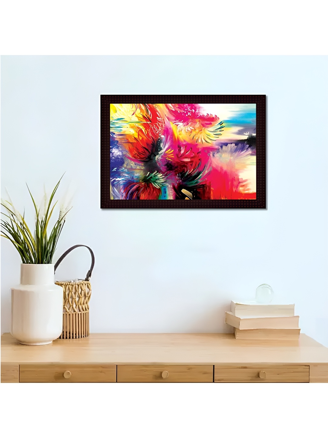 

Tamatina Red & Yellow Abstract Flowers Cotton Canvas Wall Art