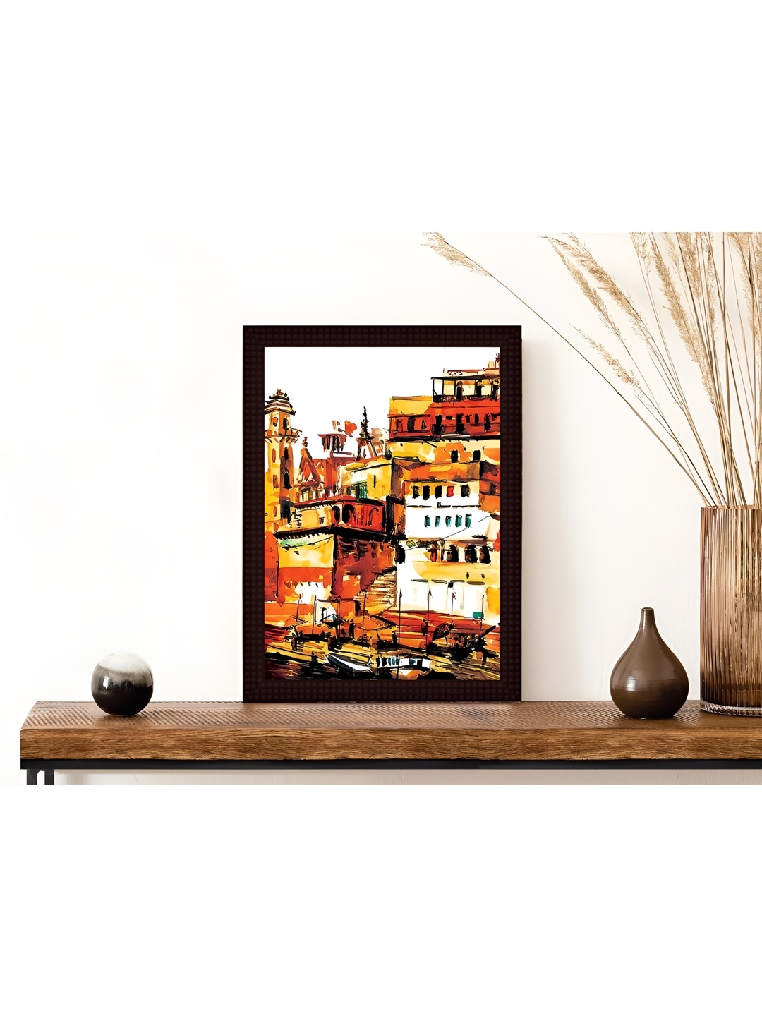 

Tamatina Red & Brown Textured Framed Canvas Wall Art