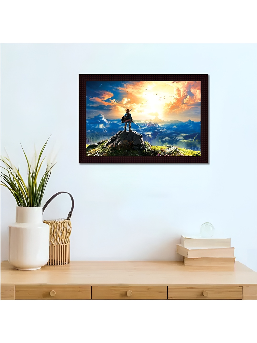 

Tamatina Blue & Orange The Warrior Cotton Canvas Wall Art