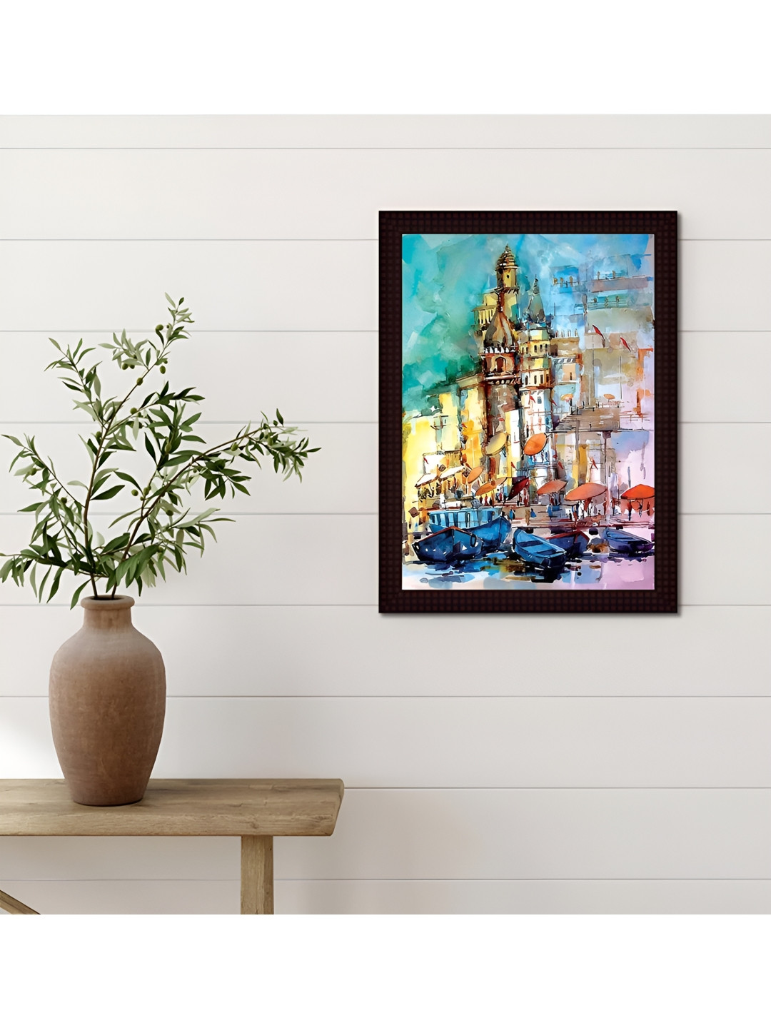 

Tamatina Blue & Black Banaras Cotton Canvas Wall Art
