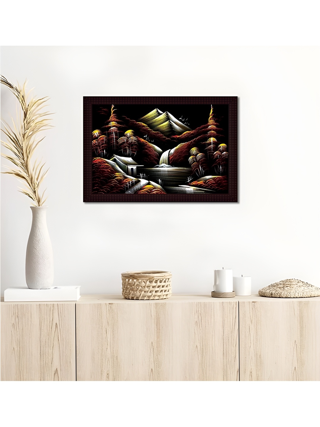 

Tamatina Black & Brown Shiny Night Cotton Canvas Wall Art