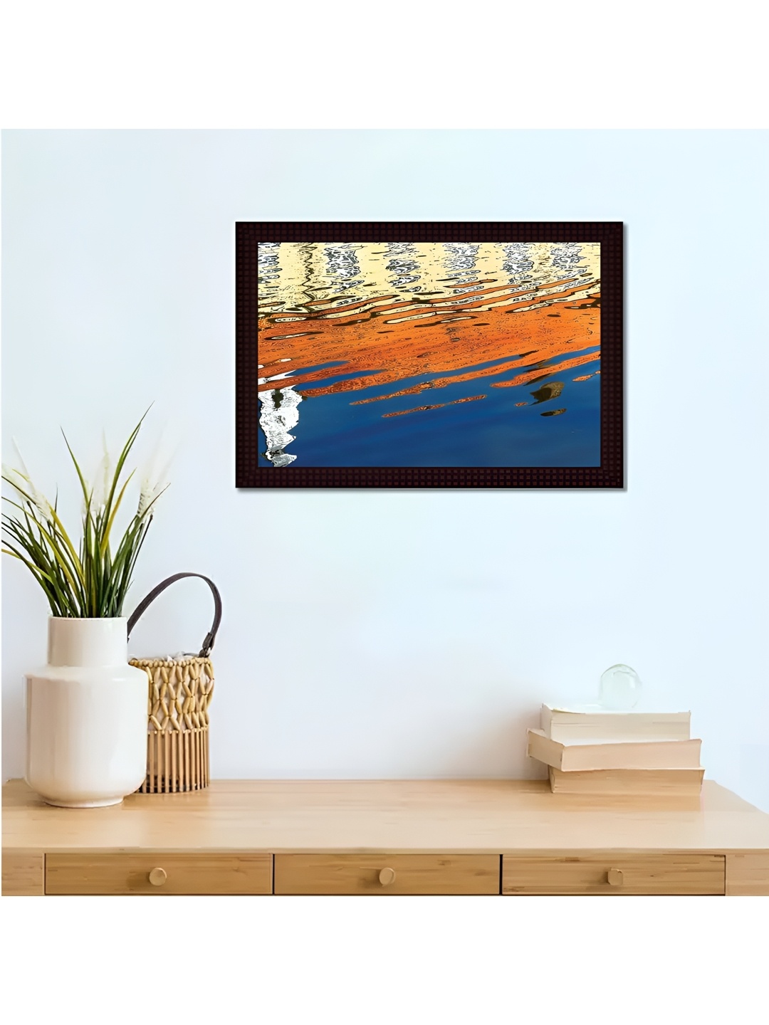 

Tamatina Blue & Orange Abstract Cotton Canvas Wall Art