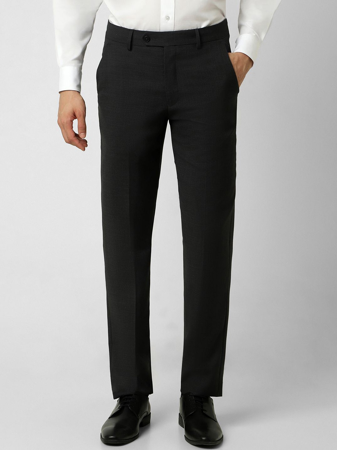 

Van Heusen Men Slim Fit Formal Trousers, Black