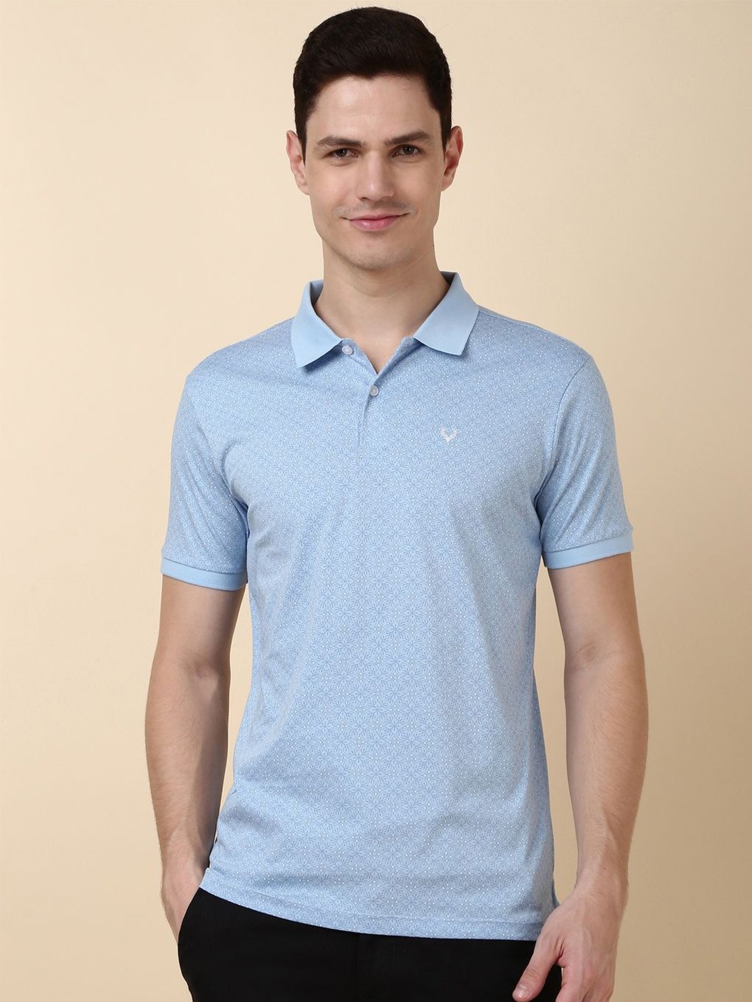 

Allen Solly Men Printed Polo Collar Pockets T-shirt, Blue