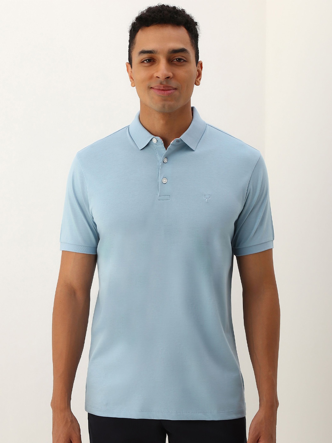 

Allen Solly Men Solid Polo Collar T-shirt, Blue