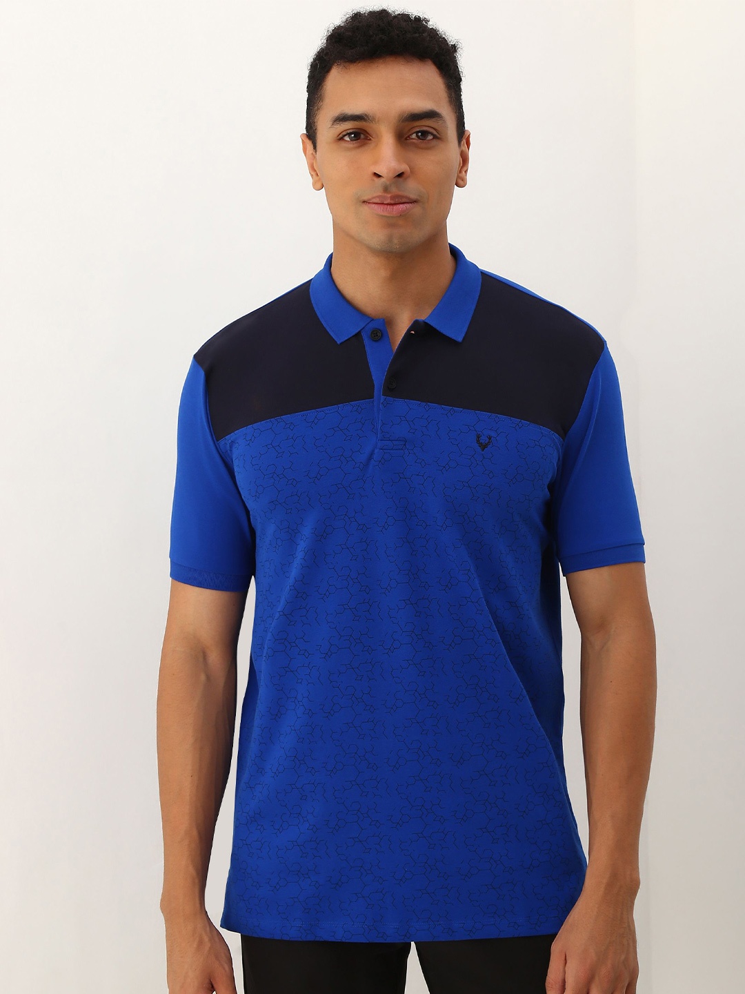 

Allen Solly Men Colourblocked Polo Collar T-shirt, Blue