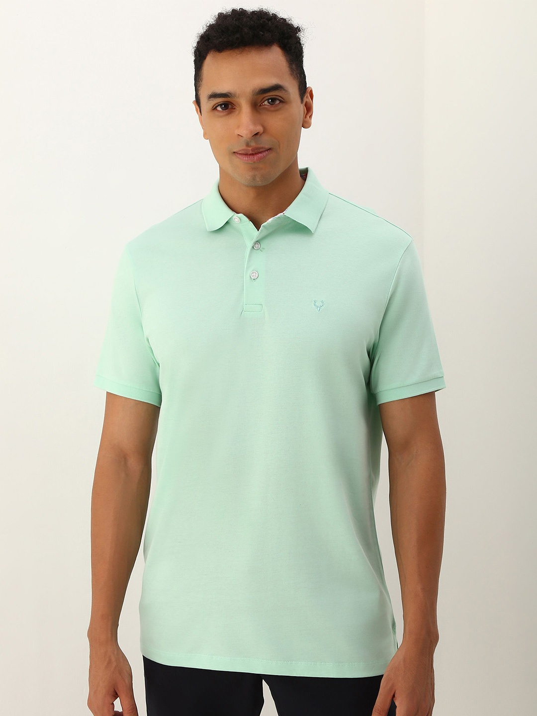 

Allen Solly Men Solid Polo Collar T-shirt, Green