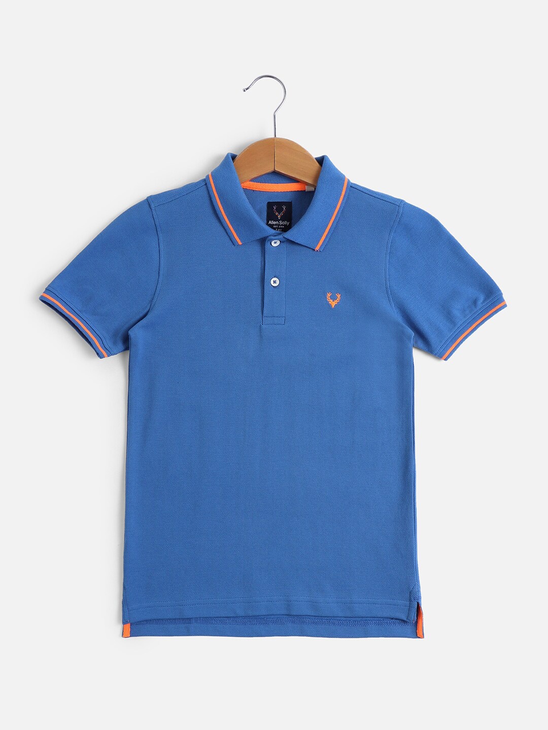 

Allen Solly Junior Boys Solid Embroidered Polo Collar T-shirt, Blue