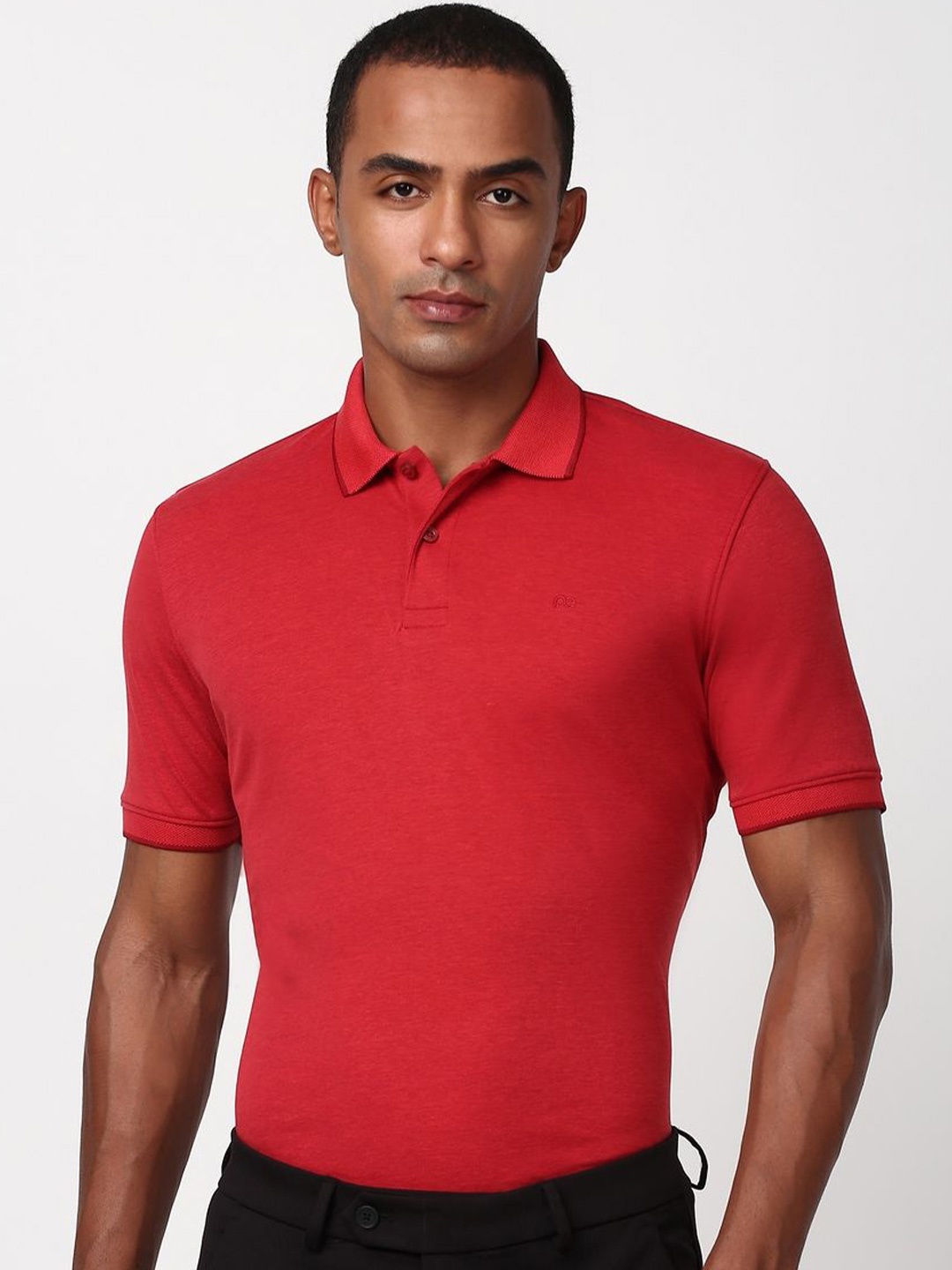 

Peter England Men Solid Polo Collar T-shirt, Red