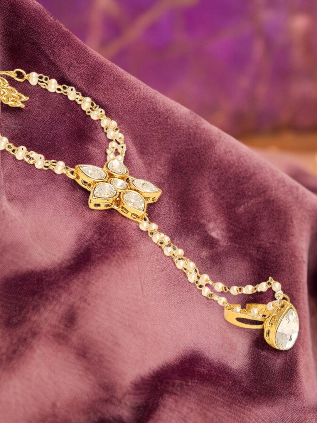 

OOMPH Gold-Plated Kundan-Studded Wraparound Bracelet