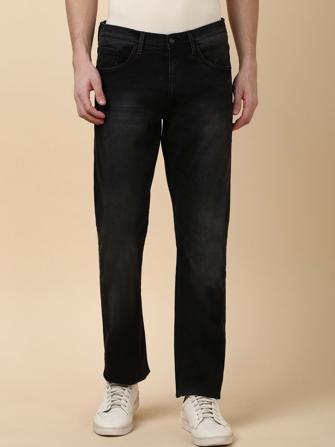 

Allen Solly Men Mid-Rise Clean Look Light Fade Pure Cotton Jeans, Black