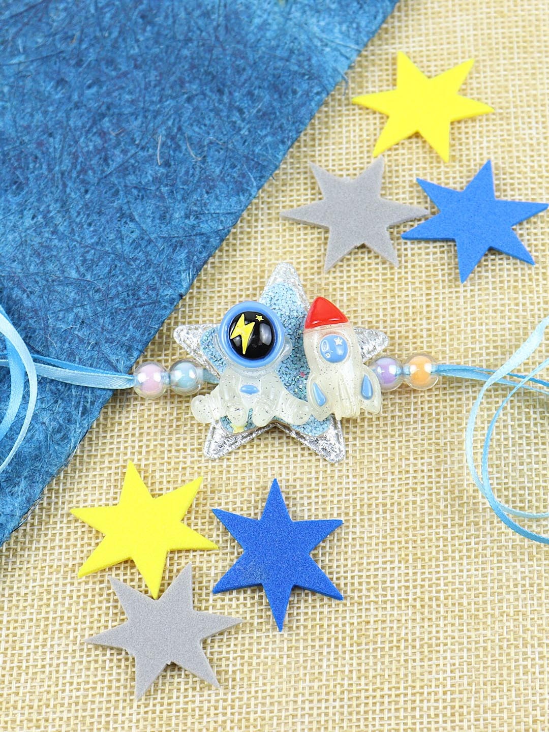 

Asthetika Boys Thread Rakhi with Roli Chawal, Blue