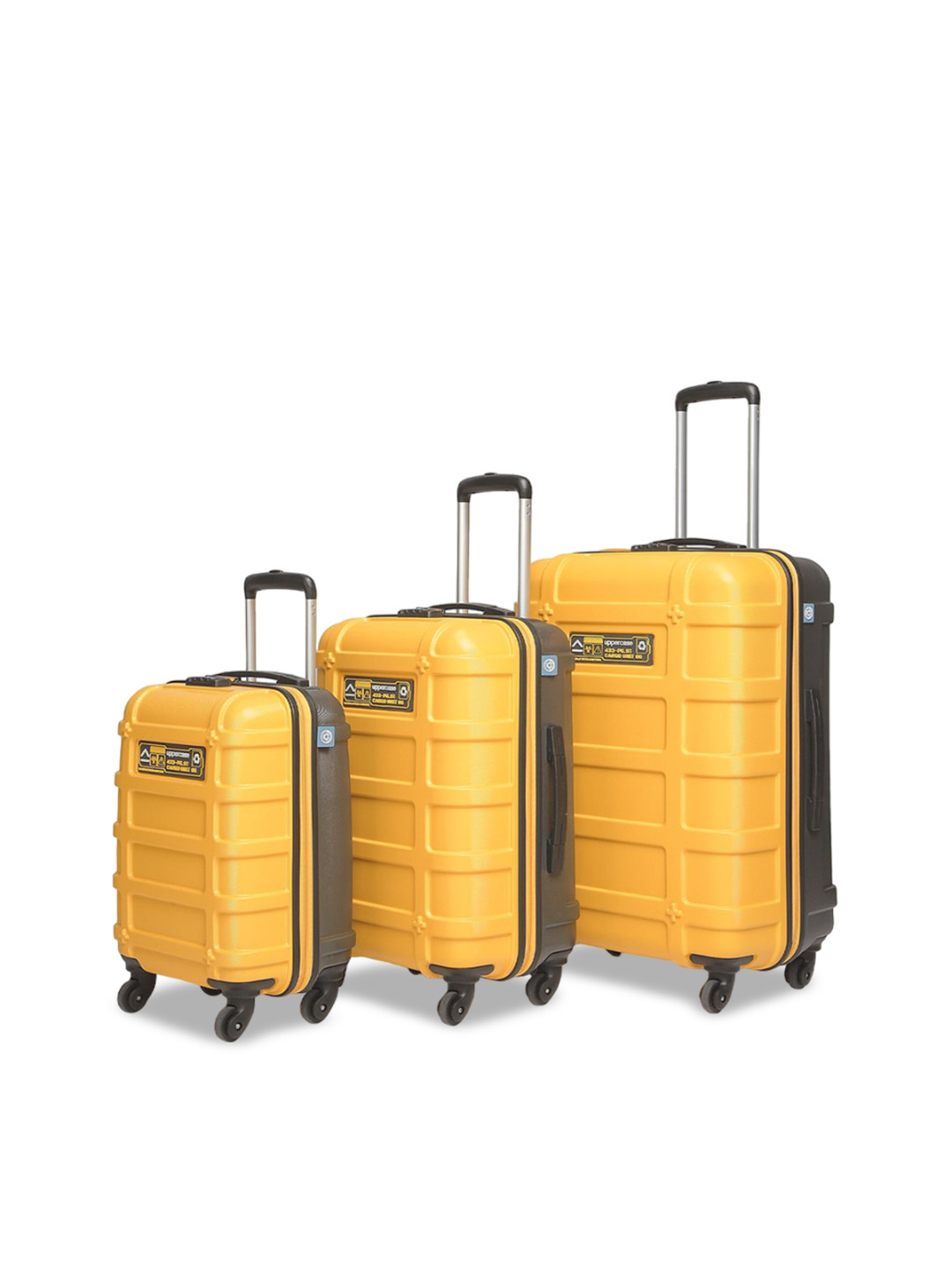 

uppercase Cargo Set Of 3 Hard Sided Trolley Bags, Yellow