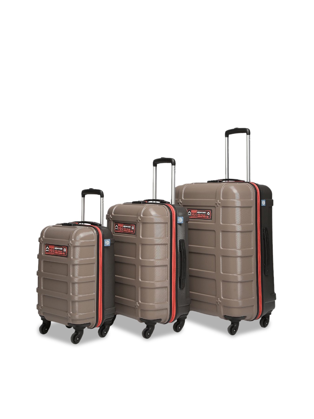 

uppercase Cargo Set Of 3 Brown & Black HardSided Trolley Bag