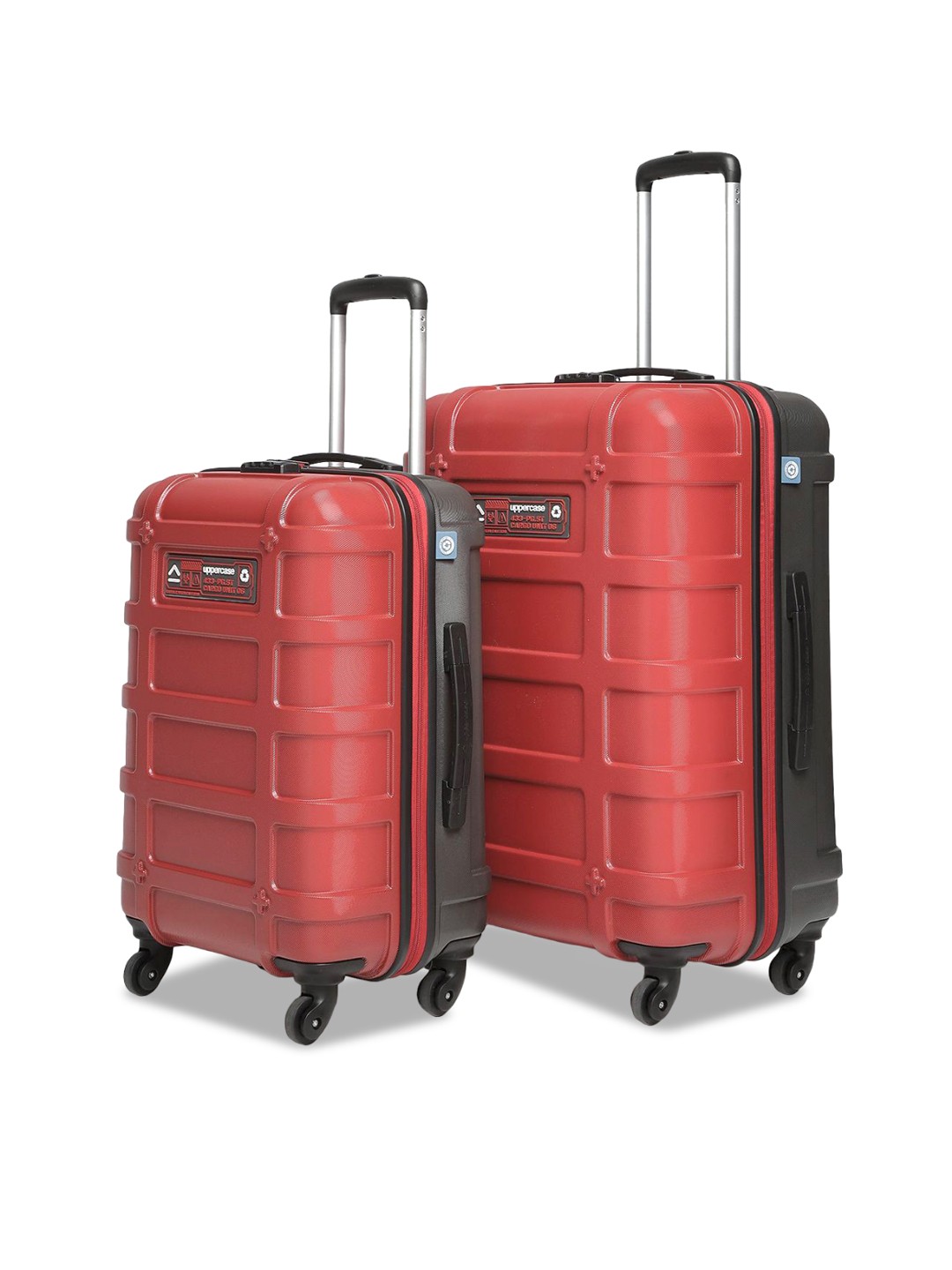 

uppercase Cargo Set Of 2 Solid Suitcase Trolley Bag, Red