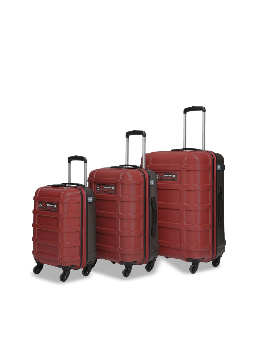 

uppercase Cargo Set Of 3 HardSided Trolley Bag, Red