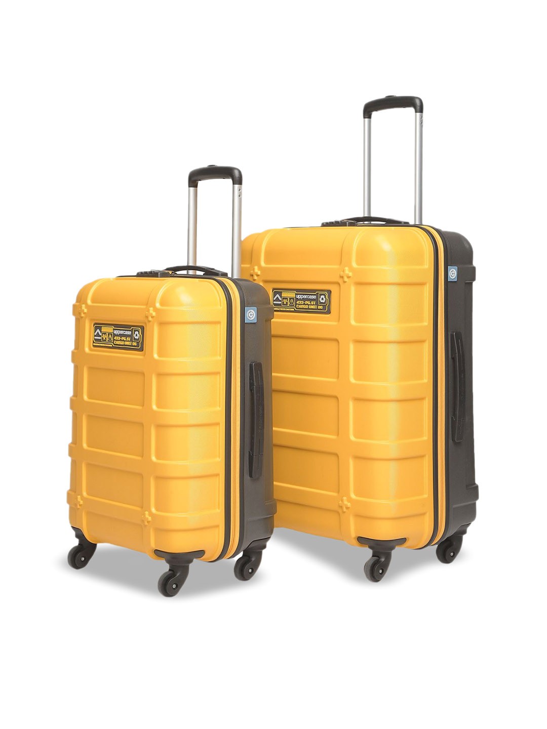 

uppercase Cargo Set Of 2 Textured Suitcase Trolley Bag, Yellow