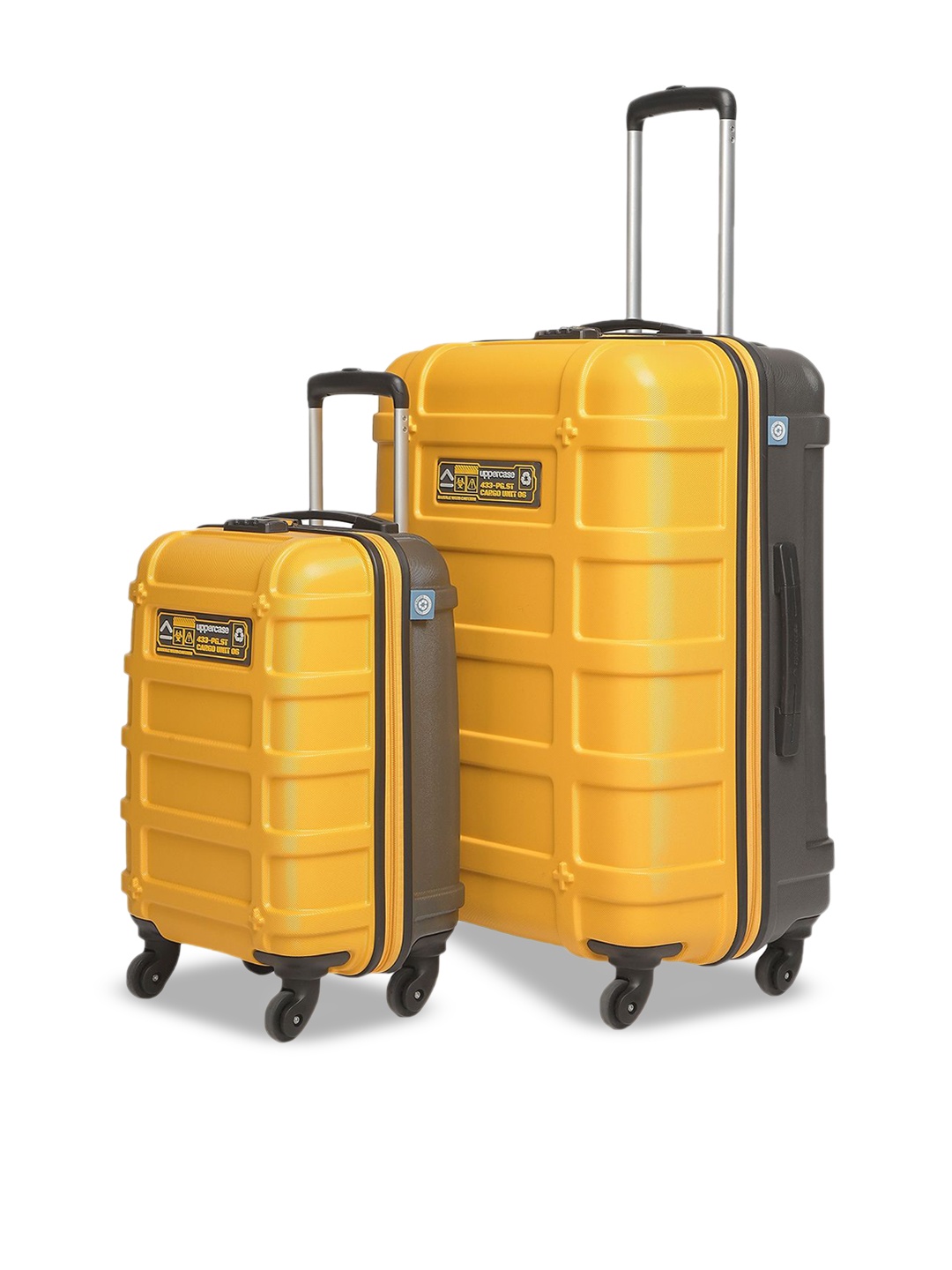 

uppercase Cargo Set Of 2 Textured Suitcase Trolley Bag, Yellow