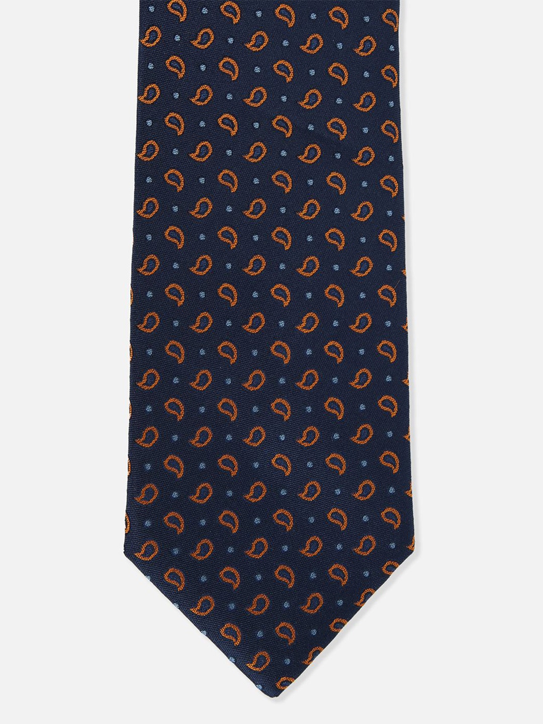 

Louis Philippe Men Woven Design Silk Skinny Tie, Navy blue
