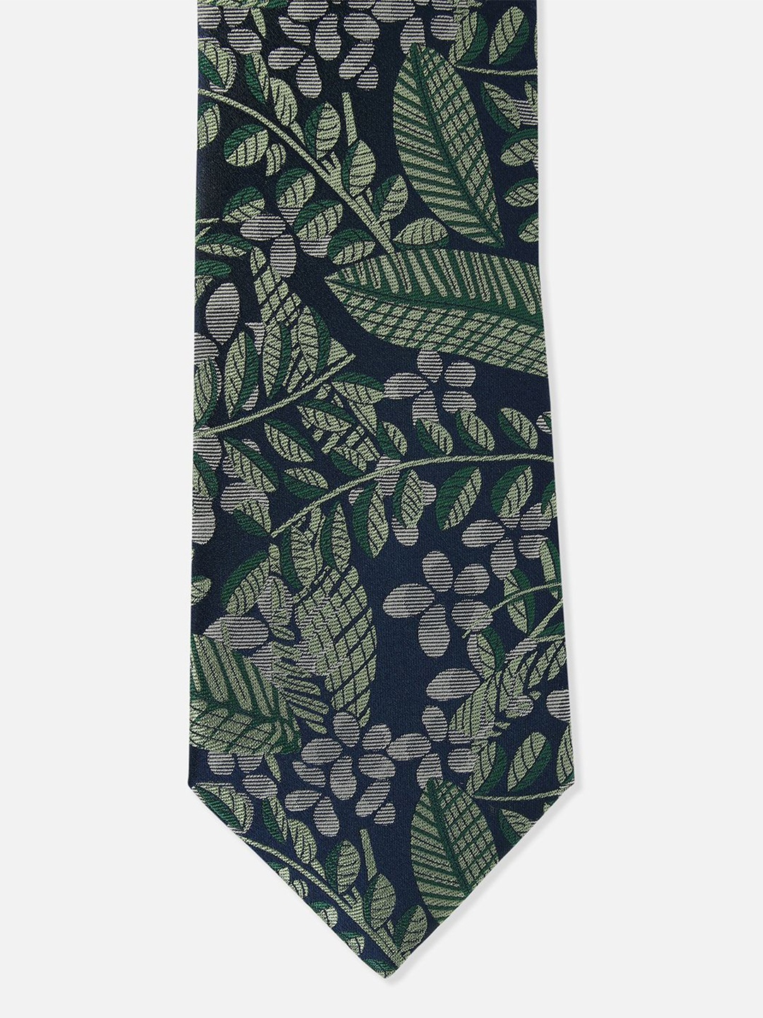 

Louis Philippe Men Printed Silk Broad Tie, Navy blue