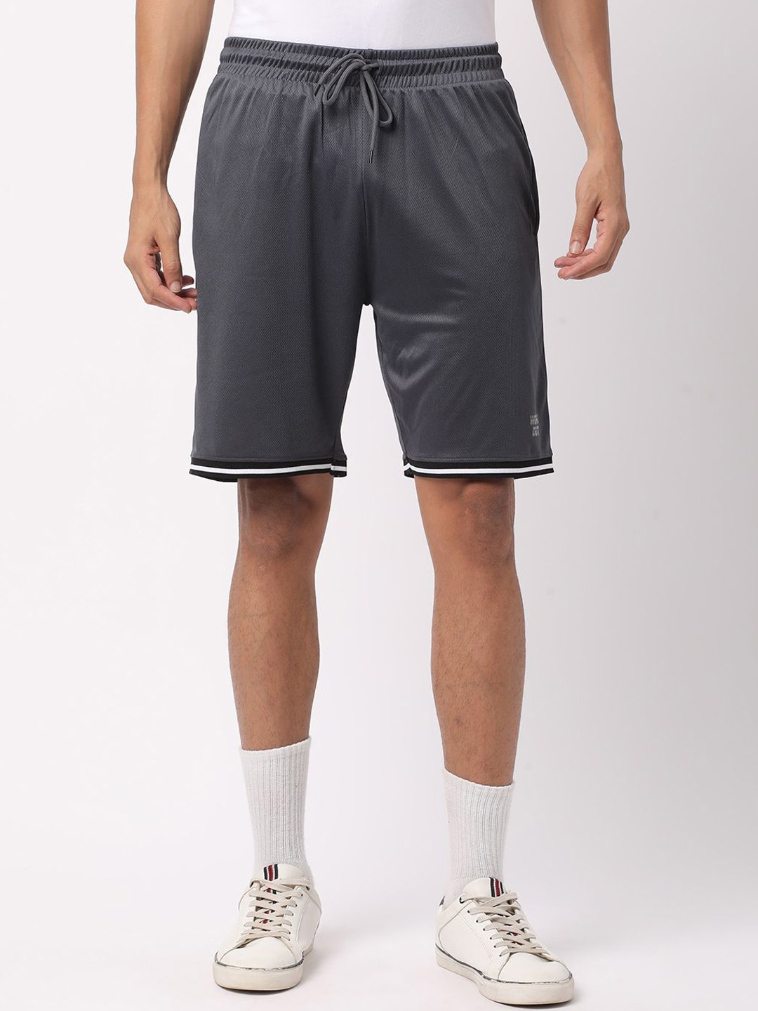 

R&B Men Mid-Rise Sports Shorts, Grey
