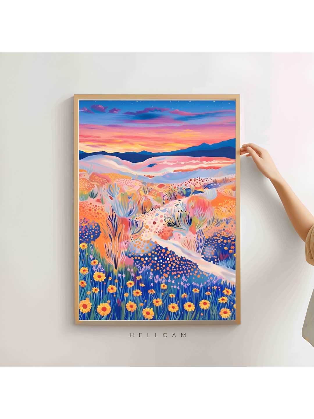 

SAF Blue & Peach Nature Printed Wooden Wall Art