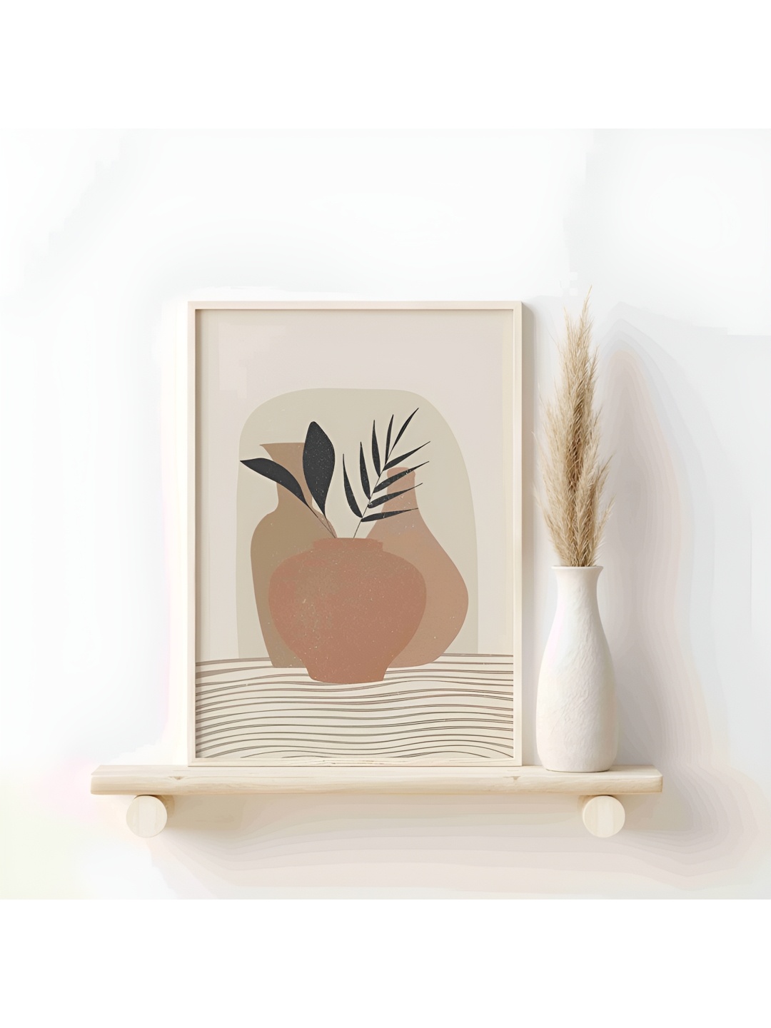 

SAF Brown & Green Floral Printed Wooden Wall Art