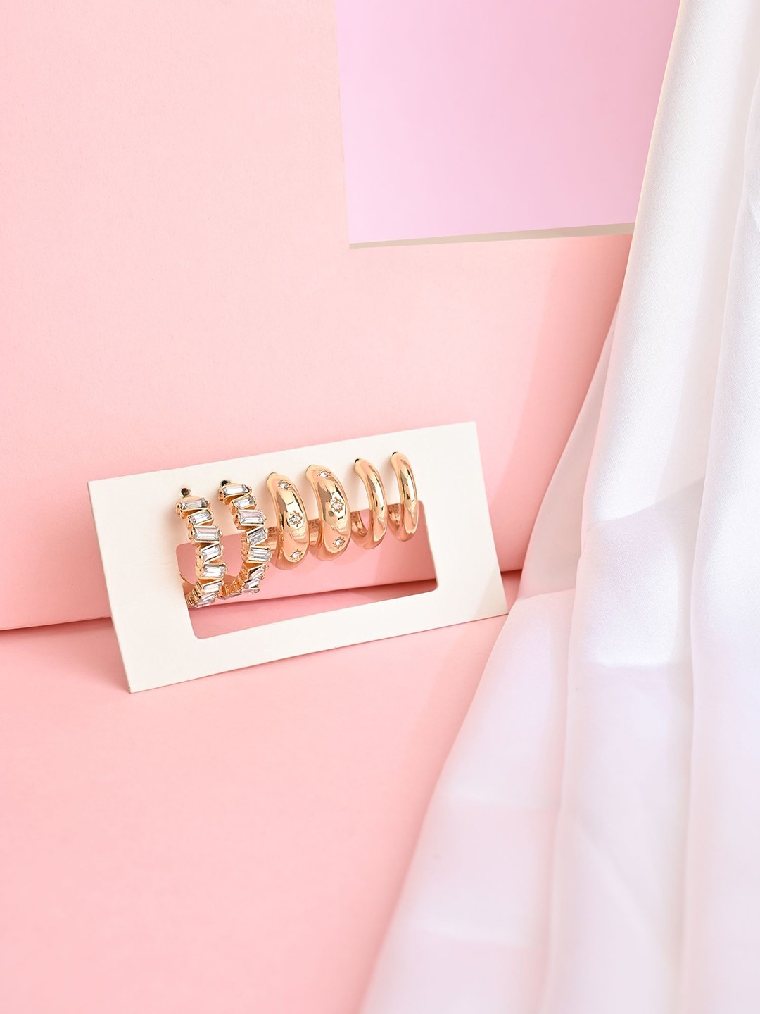 

Lilly & sparkle Set Of 3 Gold-Plated Square Hoop Earrings