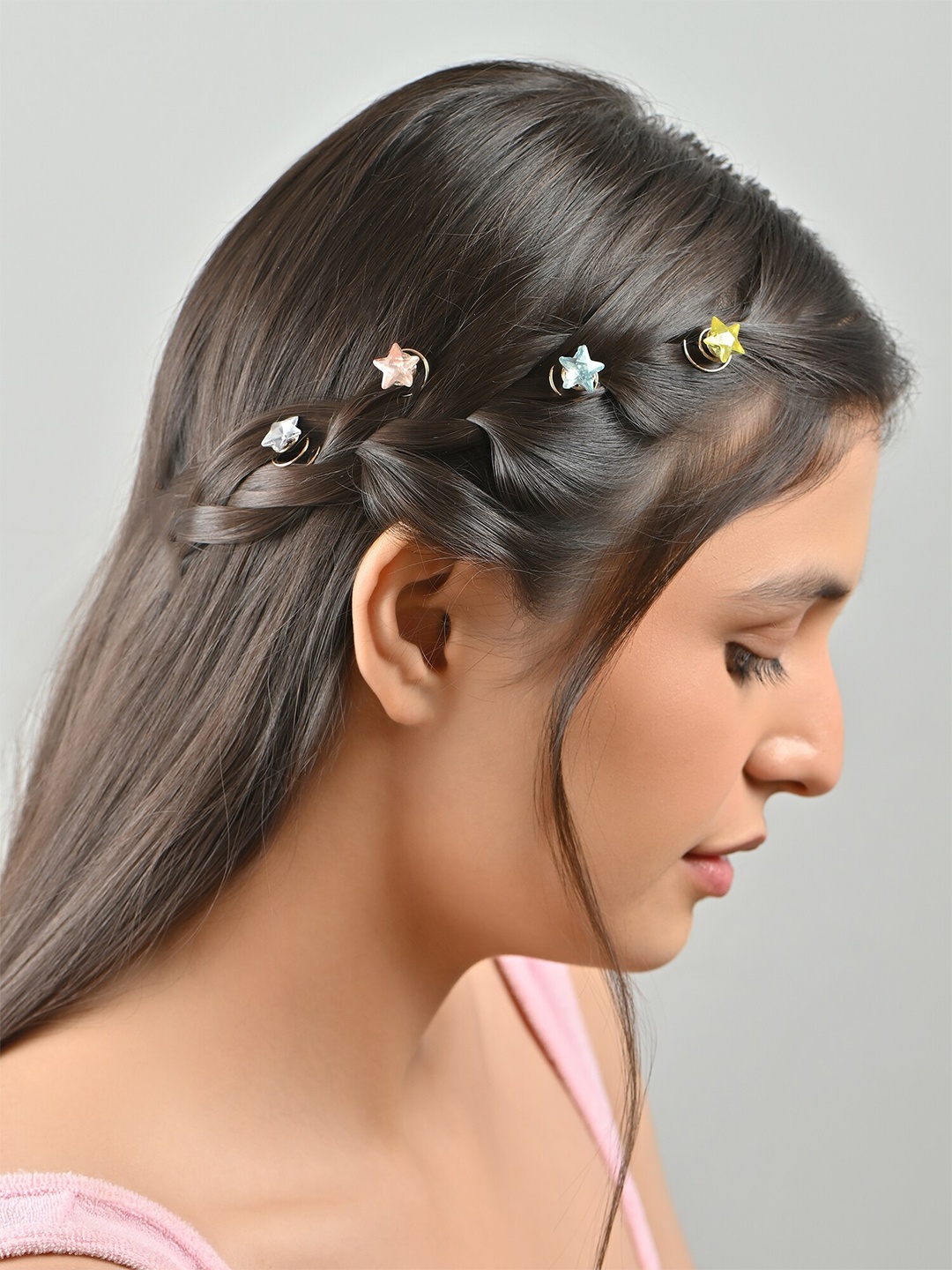 

Lilly & sparkle Women Set of 8 Embellished Hair Accessory, Purple