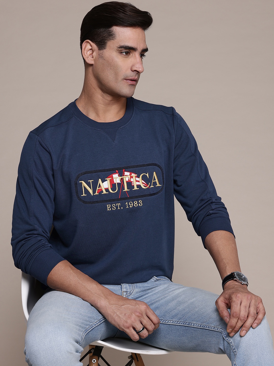 

Nautica Brand Logo Sweatshirt, Navy blue
