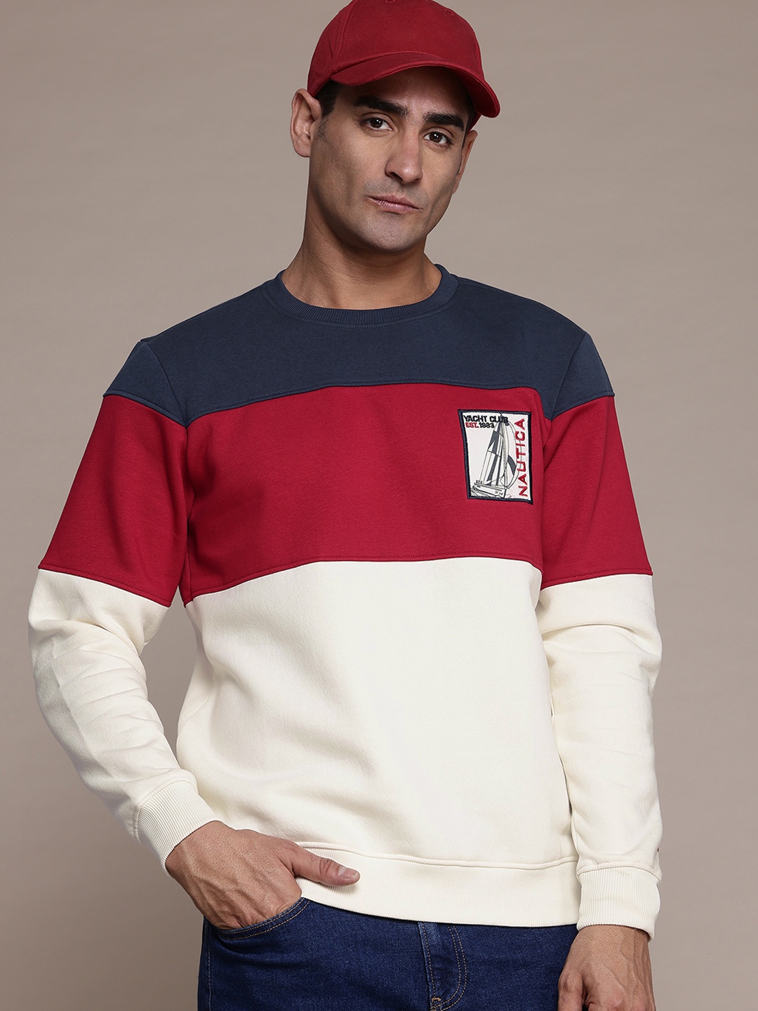 

Nautica Colourblocked Sweatshirt, White