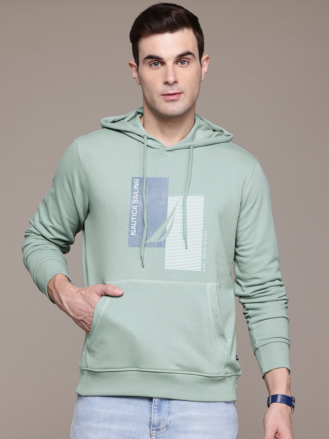 

Nautica Hooded Printed Sweatshirt, Green