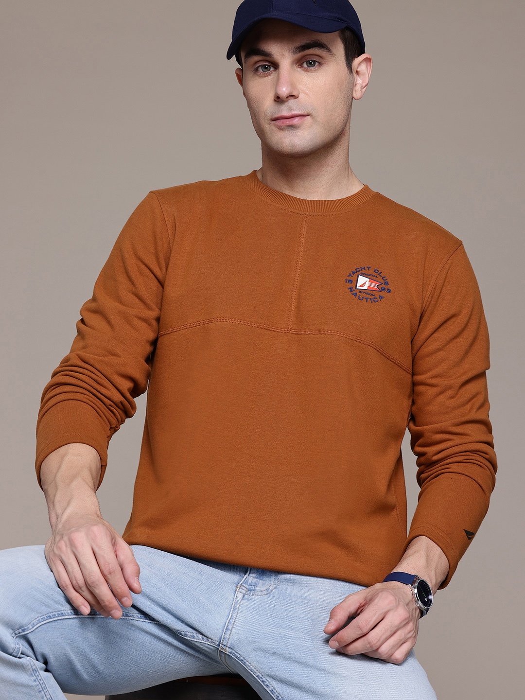 

Nautica Printed Detail Sweatshirt, Brown