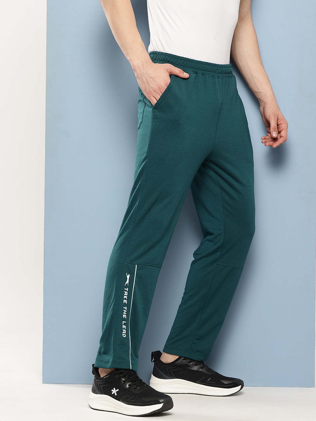

Slazenger Men Athleisure Regular Fit Track Pants, Green