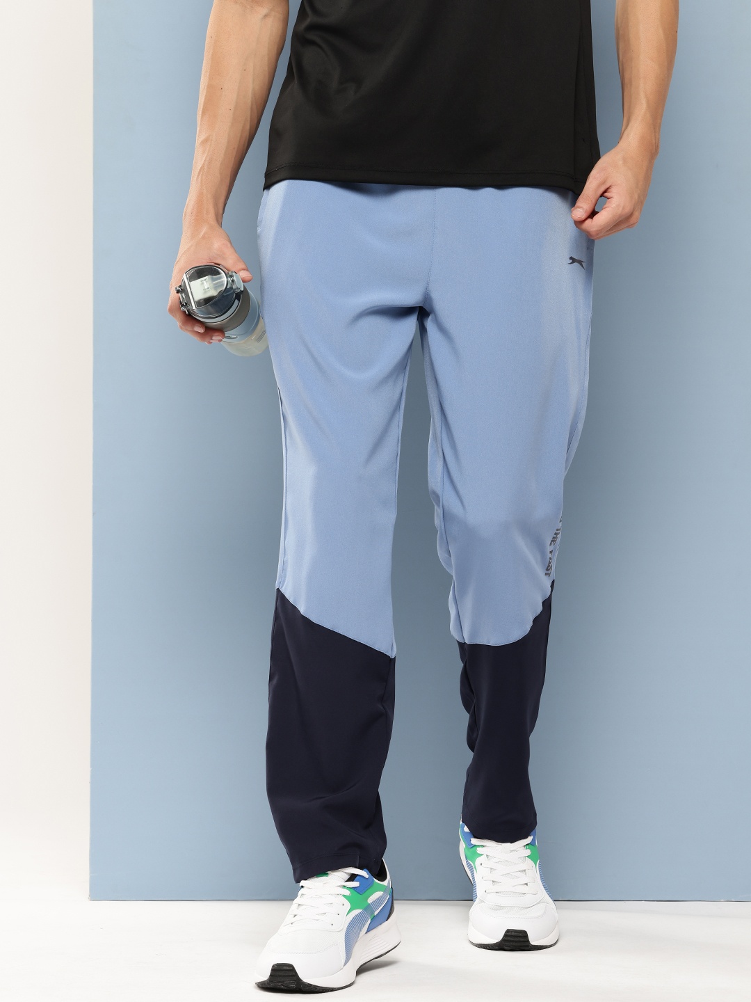 

Slazenger Men Active Ultra-Dry Colorblocked Sports Track Pants, Blue