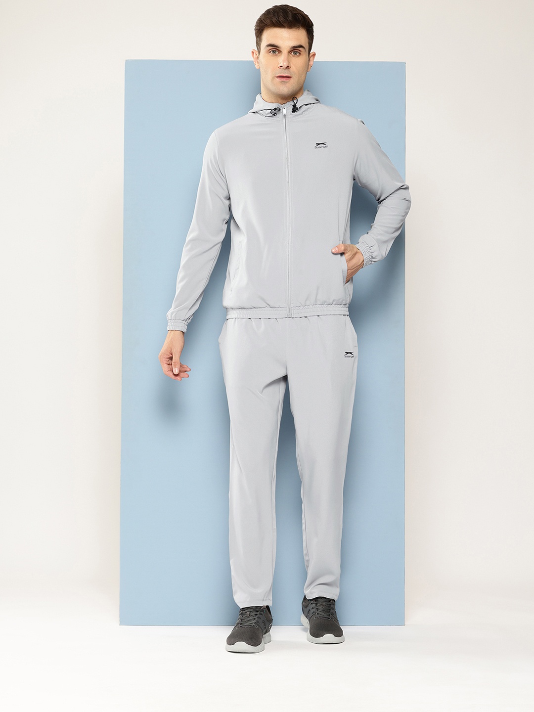 

Slazenger Ultra-Dry Hooded Running Track suits, Grey